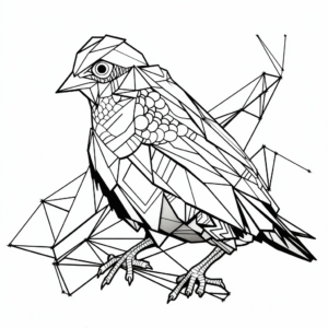 Printable Abstract Pigeon Coloring Pages for Artists 1