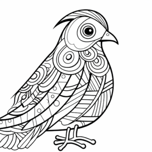 Printable Abstract Pigeon Coloring Pages for Artists 3