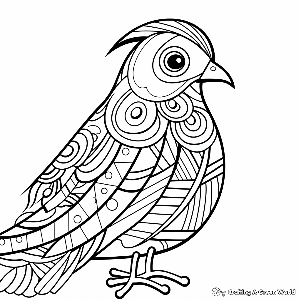Printable Abstract Pigeon Coloring Pages for Artists 3
