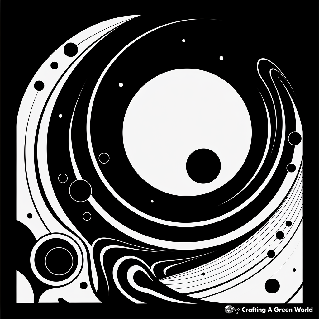 Printable Abstract Pluto Coloring Pages for Artists 1