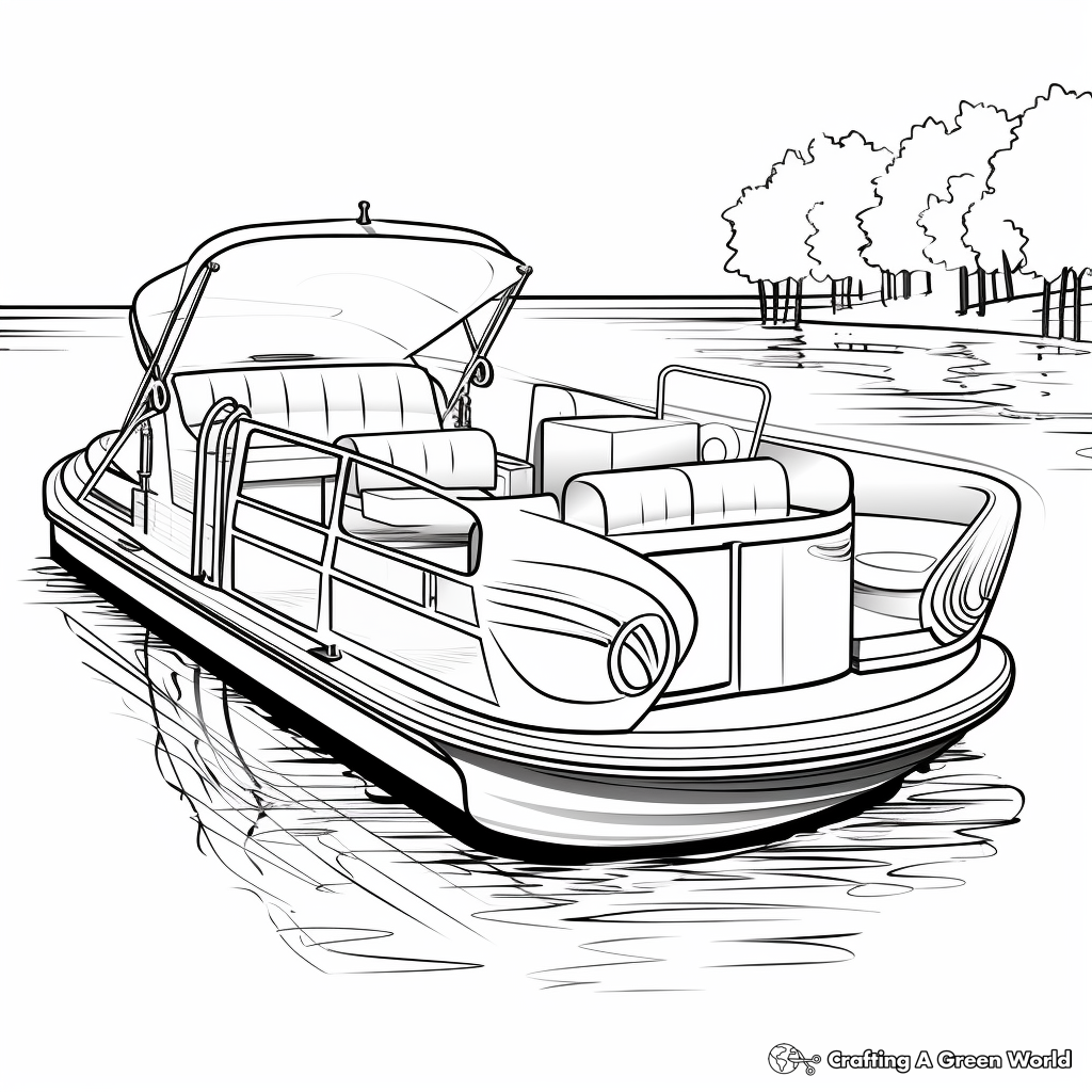 Printable Abstract Pontoon Boat Coloring Pages for Creatives 2