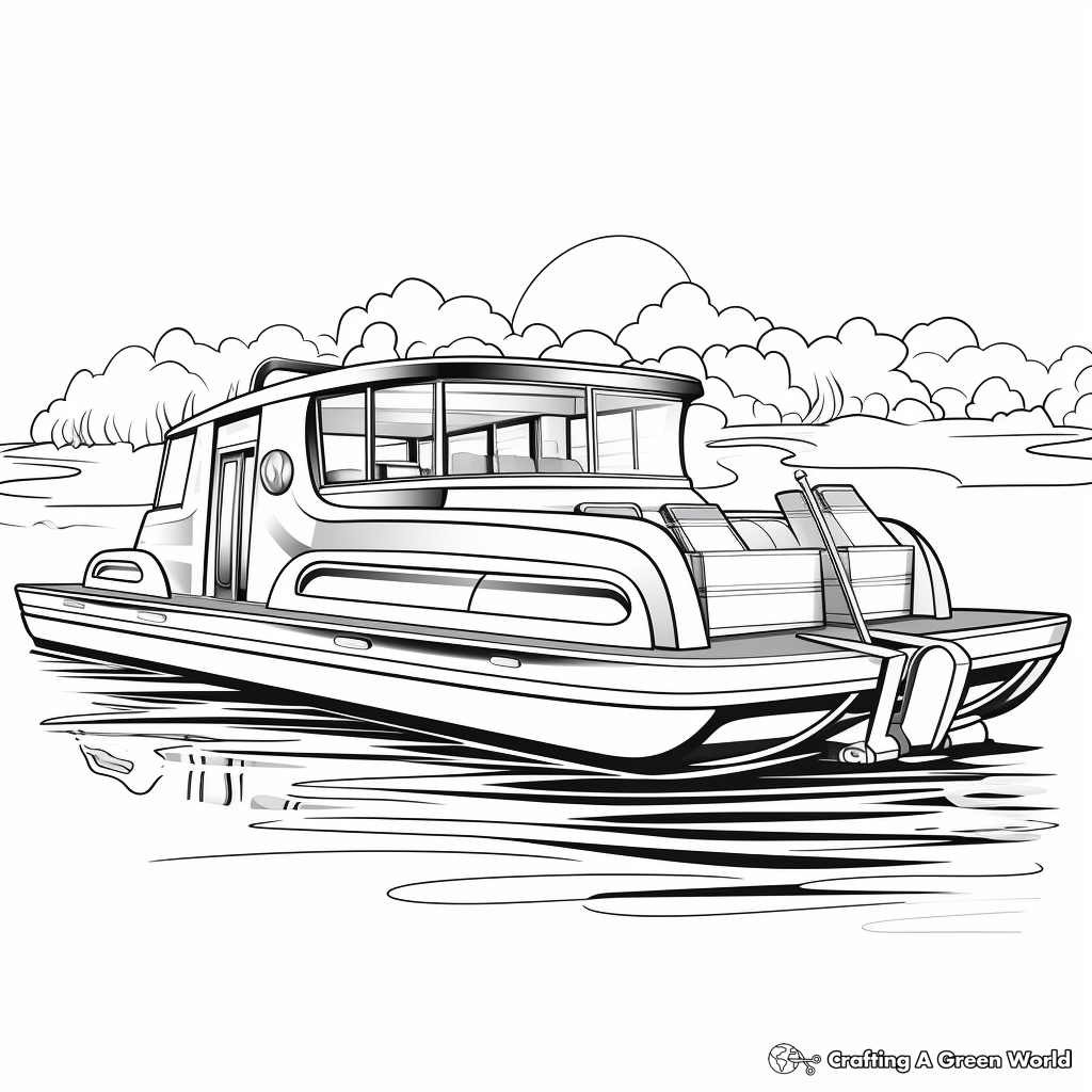 Printable Abstract Pontoon Boat Coloring Pages for Creatives 3