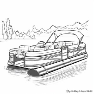 Printable Abstract Pontoon Boat Coloring Pages for Creatives 4