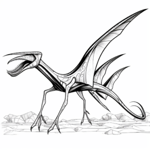 Printable Abstract Pteranodon Coloring Pages for Artists 2