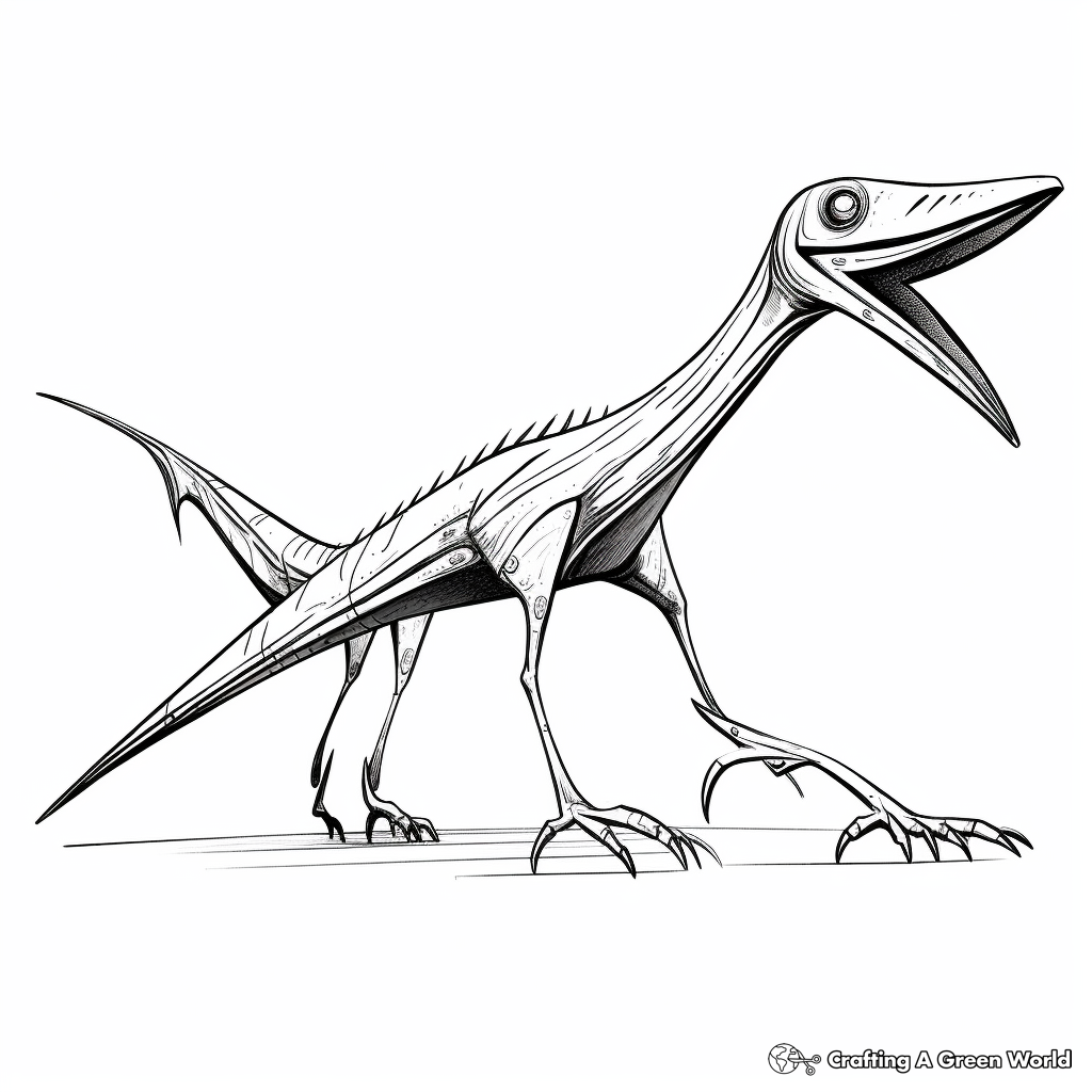 Printable Abstract Pteranodon Coloring Pages for Artists 3