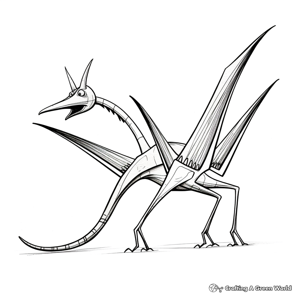 Printable Abstract Pteranodon Coloring Pages for Artists 4