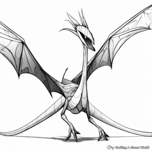 Printable Abstract Pterodactyl Coloring Pages for Artists 1