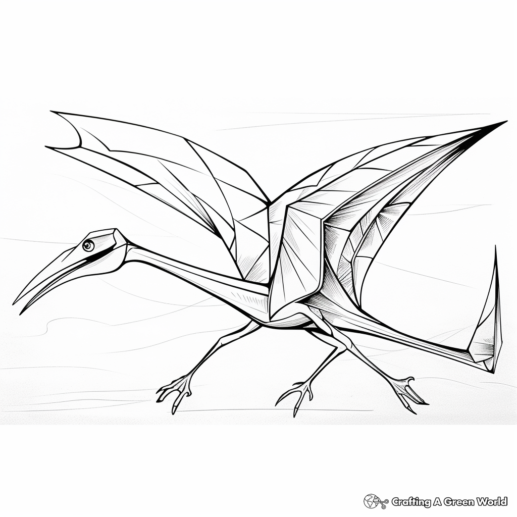Printable Abstract Pterodactyl Coloring Pages for Artists 3