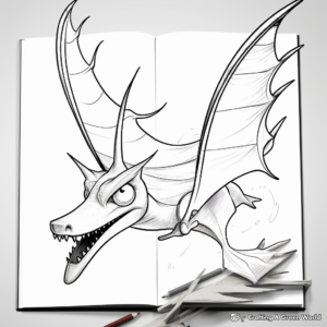 Printable Abstract Pterodactyl Coloring Pages for Artists 4