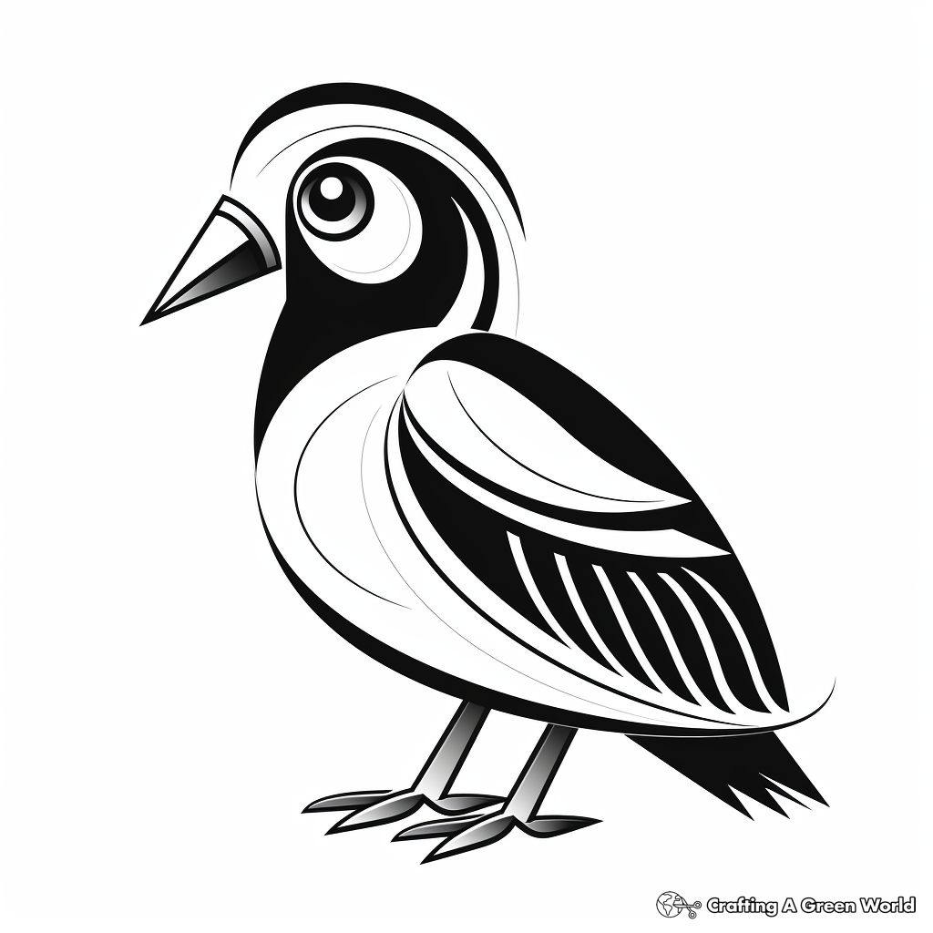 Printable Abstract Puffin Coloring Pages for Artists 4