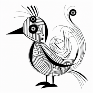 Printable Abstract Quail Coloring Pages for Artists 1
