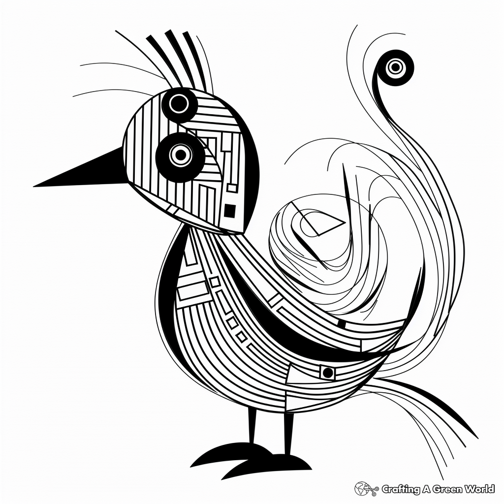 Printable Abstract Quail Coloring Pages for Artists 1