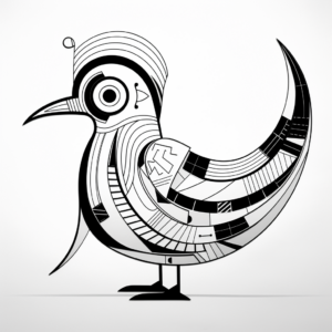 Printable Abstract Quail Coloring Pages for Artists 2