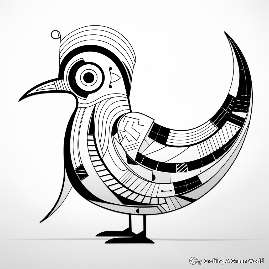 Printable Abstract Quail Coloring Pages for Artists 2
