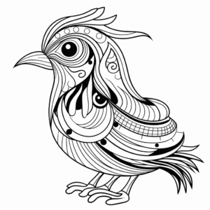 Printable Abstract Quail Coloring Pages for Artists 3