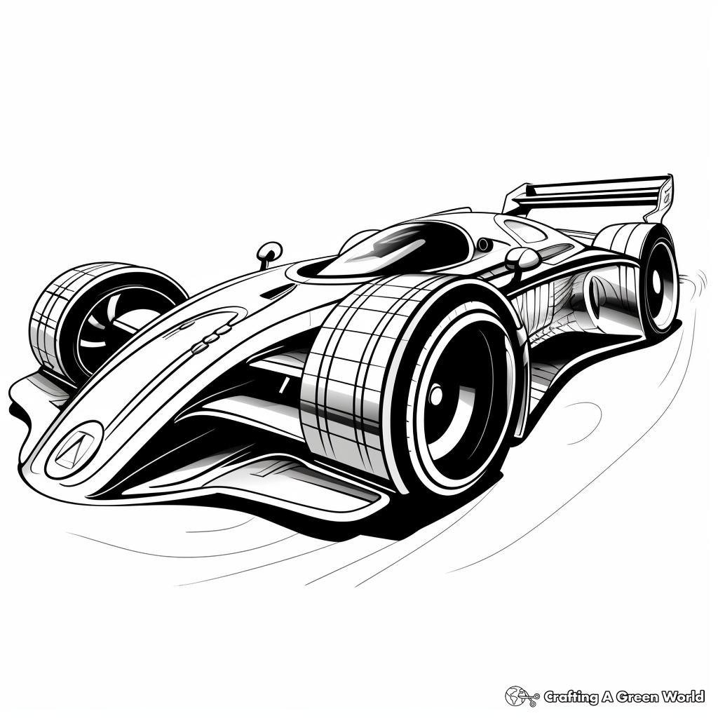 Printable Abstract Racing Car Coloring Pages for Artists 4