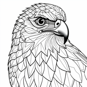 Printable Abstract Red Tailed Hawk Coloring Pages for Artists 1