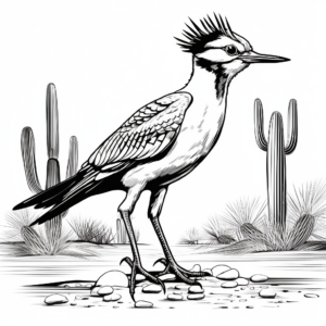 Printable Abstract Roadrunner Coloring Pages for Artists 1