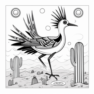 Printable Abstract Roadrunner Coloring Pages for Artists 4
