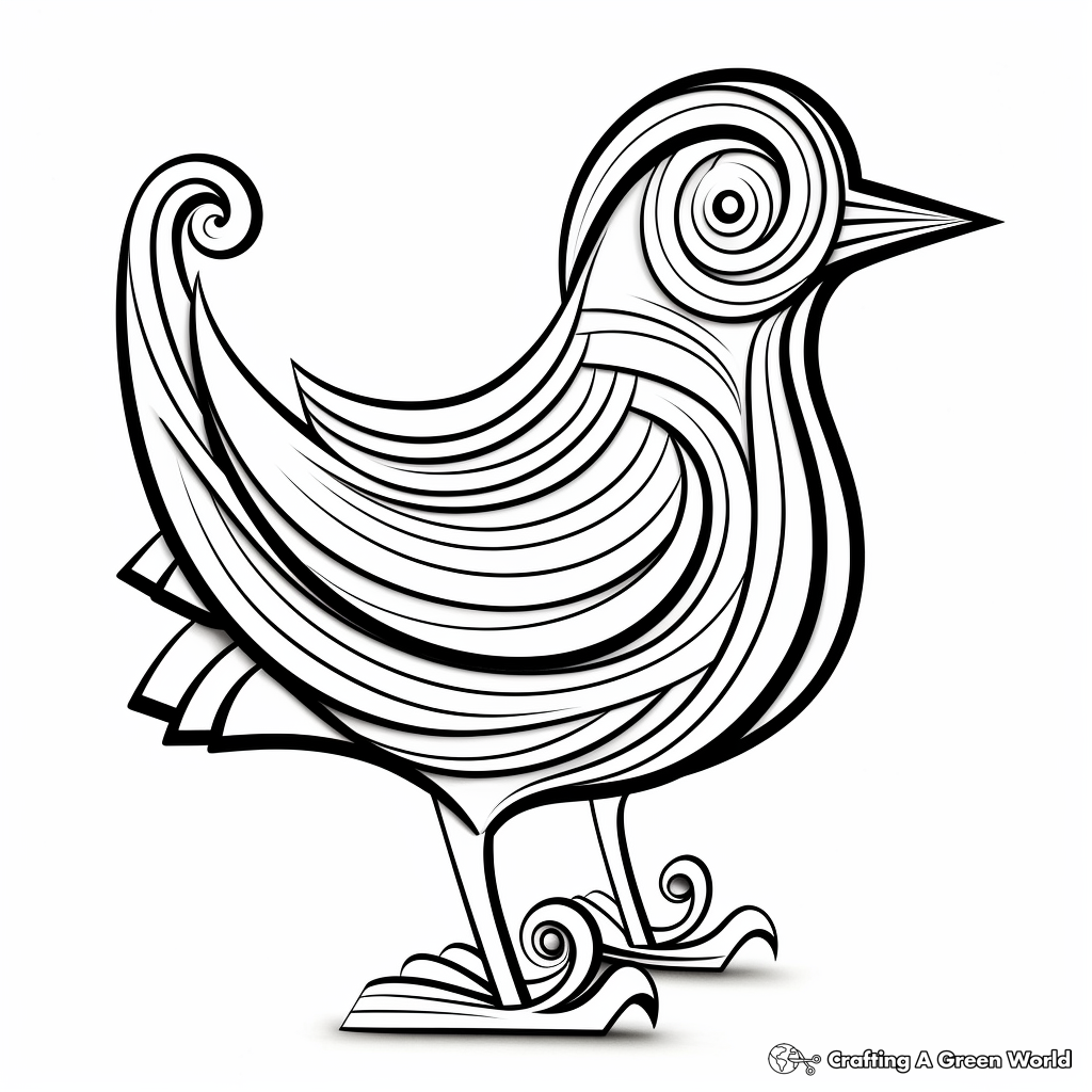 Printable Abstract Robin Coloring Pages for Creativity 1