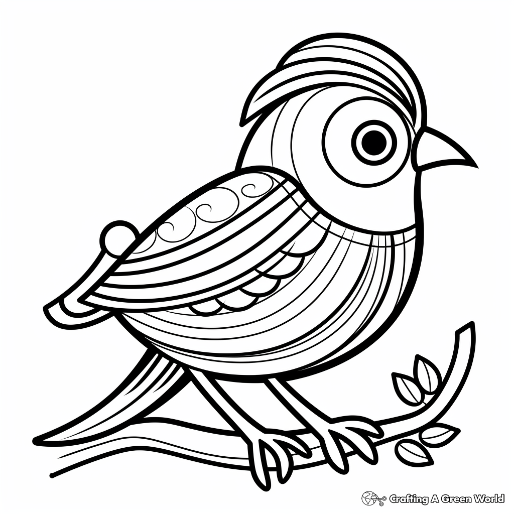 Printable Abstract Robin Coloring Pages for Creativity 2