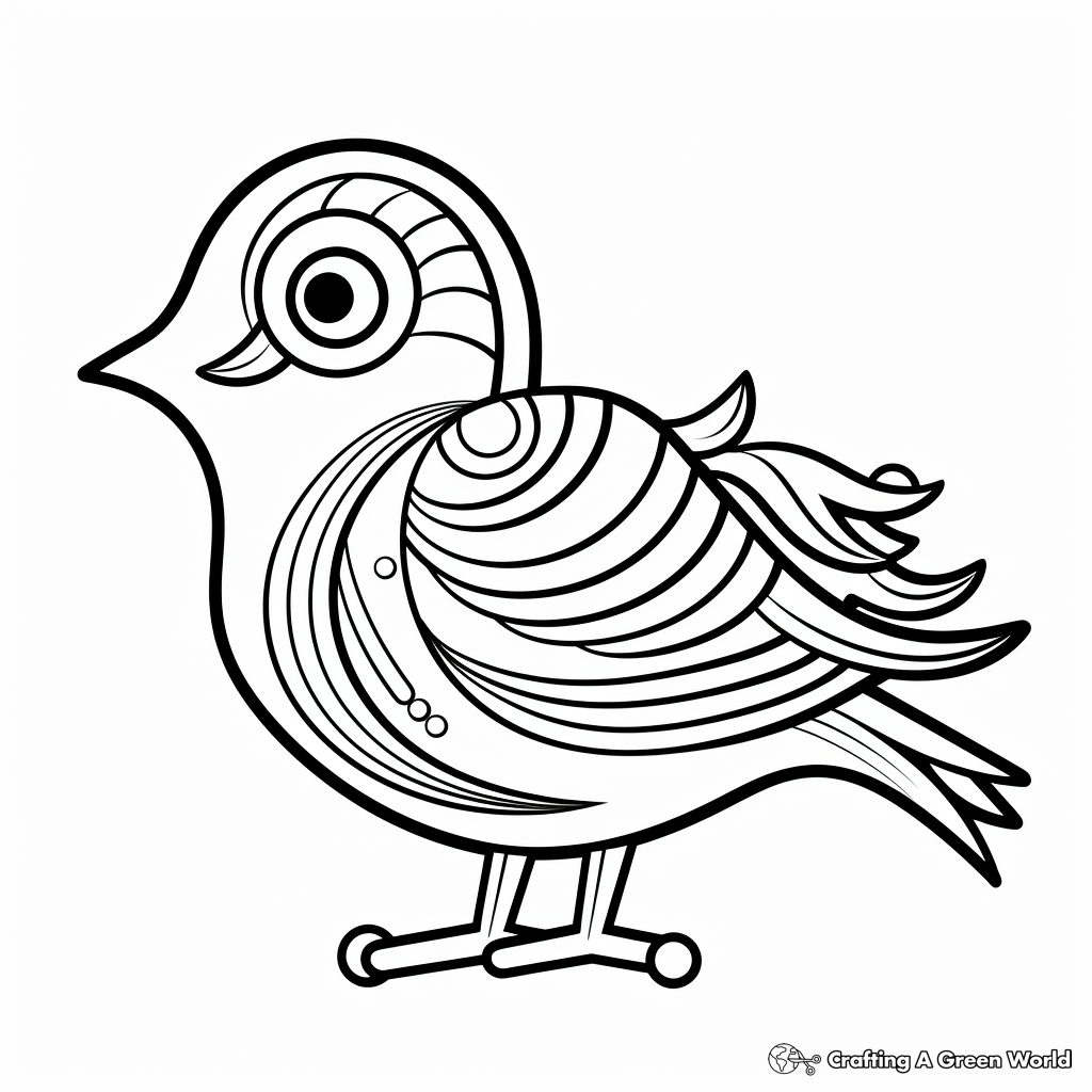 Printable Abstract Robin Coloring Pages for Creativity 4