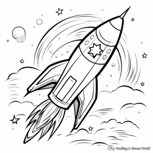 Printable Abstract Rocket Coloring Pages for Artists 1