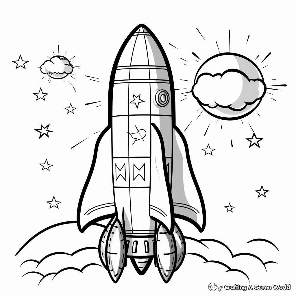 Printable Abstract Rocket Coloring Pages for Artists 2