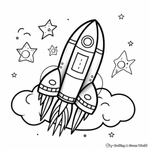 Printable Abstract Rocket Coloring Pages for Artists 4