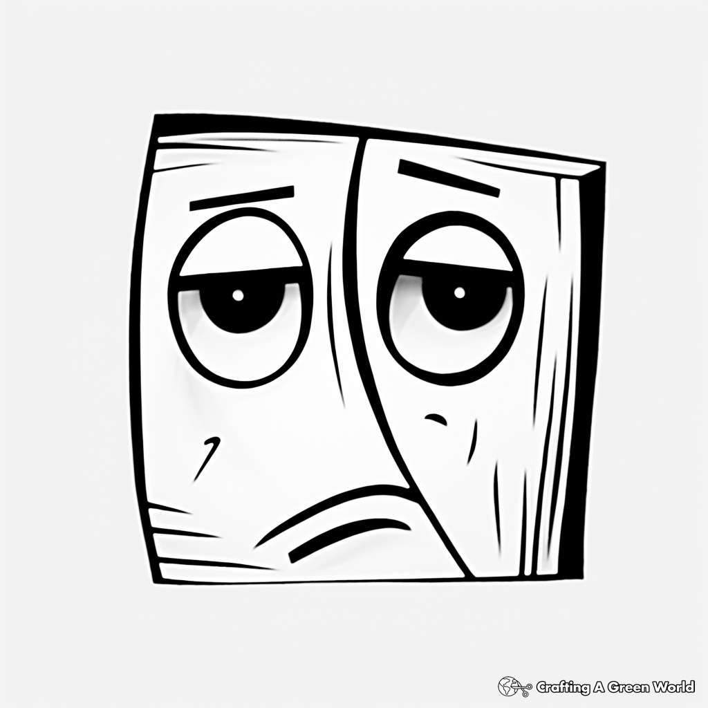 Printable Abstract Sad Face Coloring Pages for Artists 1