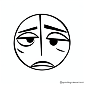 Printable Abstract Sad Face Coloring Pages for Artists 3