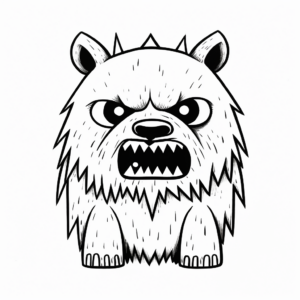 Printable Abstract Scary Bear Coloring Pages for Artists 1