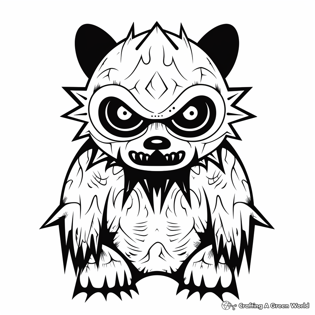 Printable Abstract Scary Bear Coloring Pages for Artists 3
