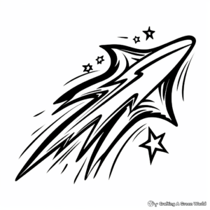 Printable Abstract Shooting Star Coloring Pages for Artists 3
