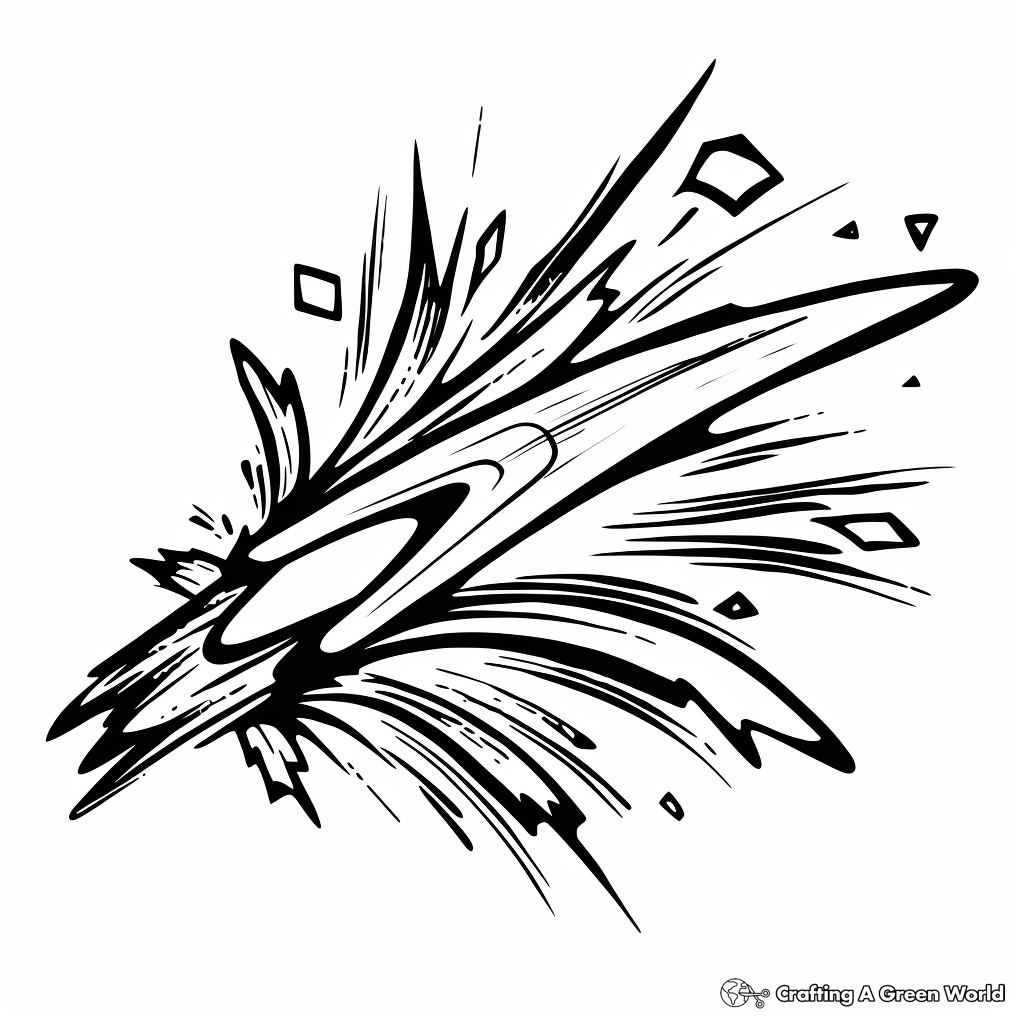 Printable Abstract Shooting Star Coloring Pages for Artists 4