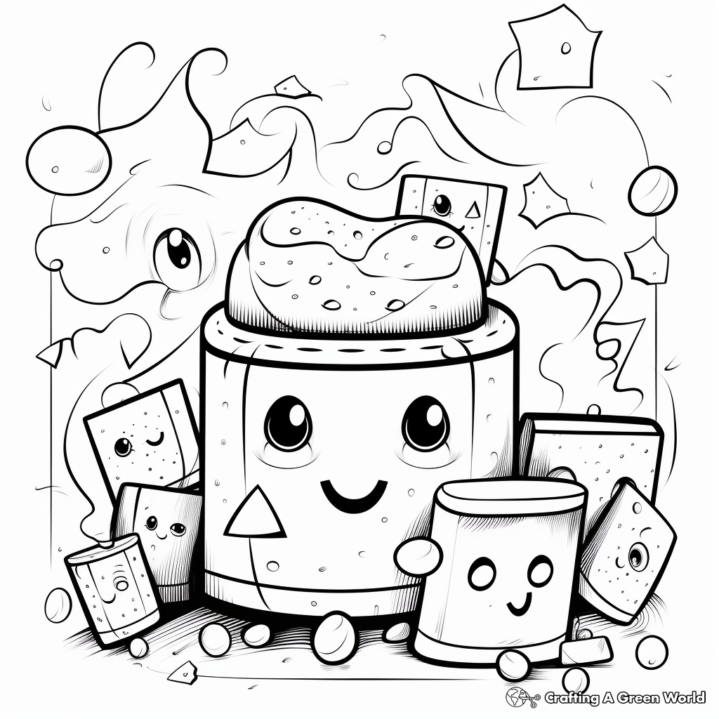 Printable Abstract S'mores Coloring Pages for Artists 2
