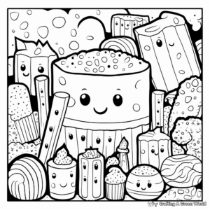 Printable Abstract S'mores Coloring Pages for Artists 3