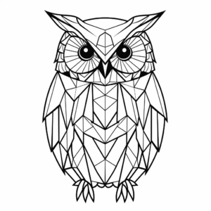 Printable Abstract Snowy Owl Coloring Pages for Artists 2