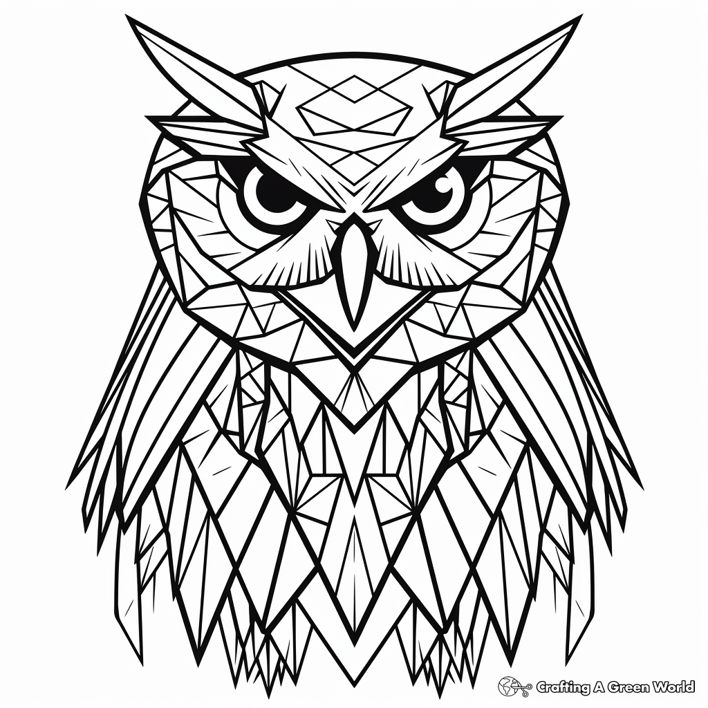 Printable Abstract Snowy Owl Coloring Pages for Artists 4