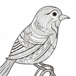 Printable Abstract Sparrow Coloring Pages for Artist 3