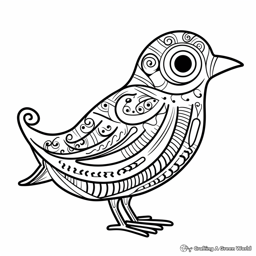 Printable Abstract Sparrow Coloring Pages for Artist 4