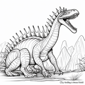 Printable Abstract Spinosaurus Dinosaur Coloring Pages 2