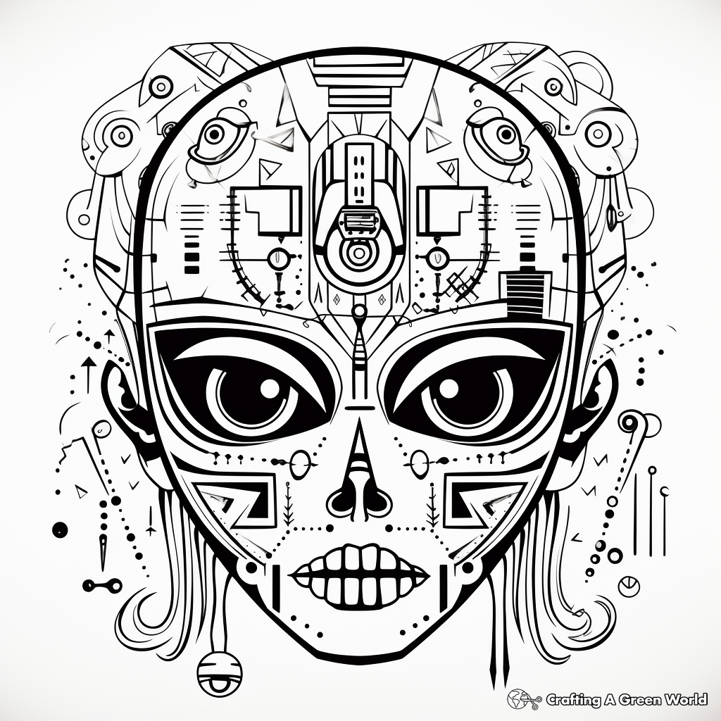 Printable Abstract Sugar Skull Coloring Pages for Artists 1
