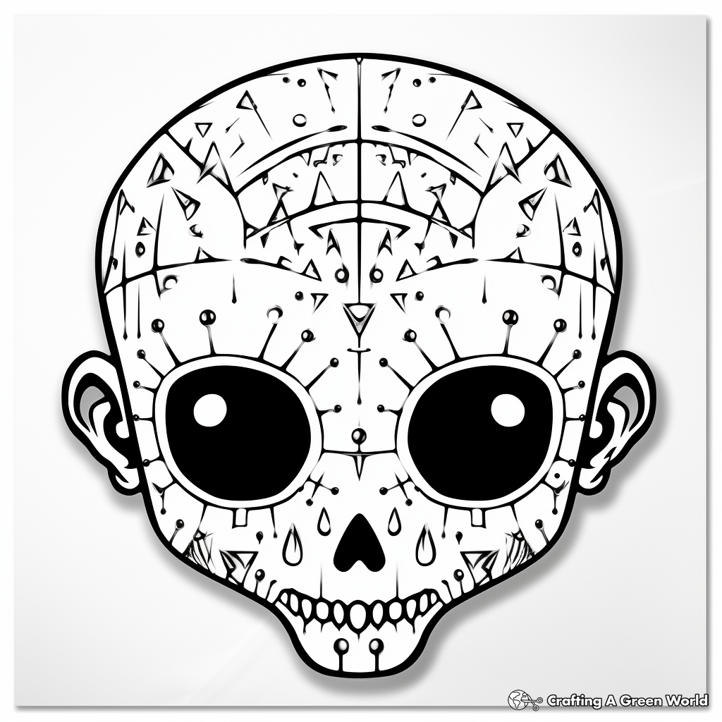 Printable Abstract Sugar Skull Coloring Pages for Artists 2