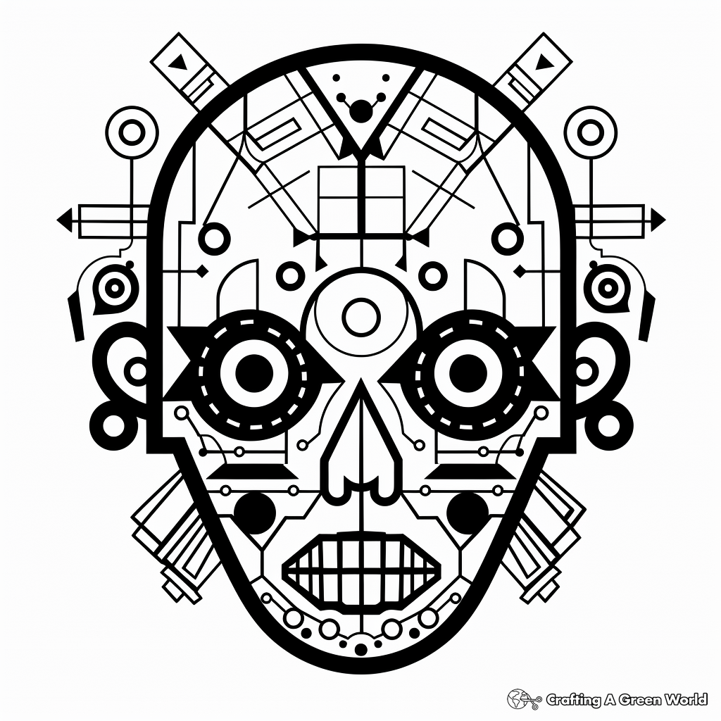 Printable Abstract Sugar Skull Coloring Pages for Artists 3