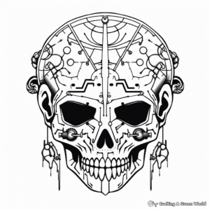 Printable Abstract Sugar Skull Coloring Pages for Artists 4