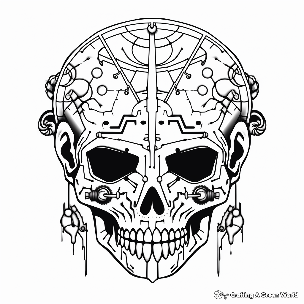 Printable Abstract Sugar Skull Coloring Pages for Artists 4