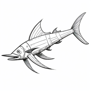 Printable Abstract Swordfish Coloring Pages for Artists 3