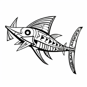Printable Abstract Swordfish Coloring Pages for Artists 4