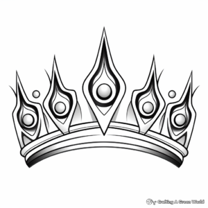 Printable Abstract Tiara Coloring Pages for Artists 2